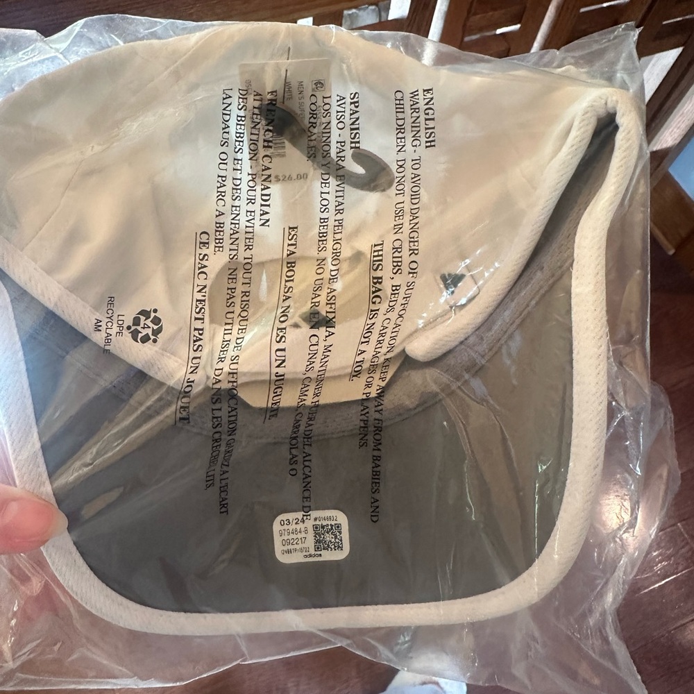 White Adidas Reflective Hat